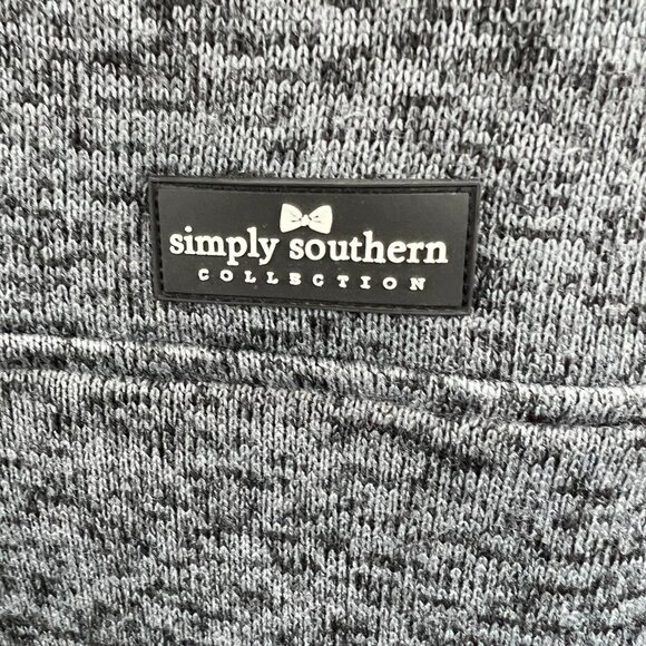 Simply Southern Womens Sweatshirt Medium Gray Quarter Snap Fleece Athleisure - Picture 6 of 10